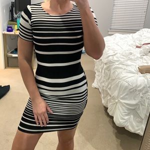 Black & white stripped tight dress. Size M.